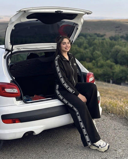 Logo Tape Wide-Leg Tracksuit