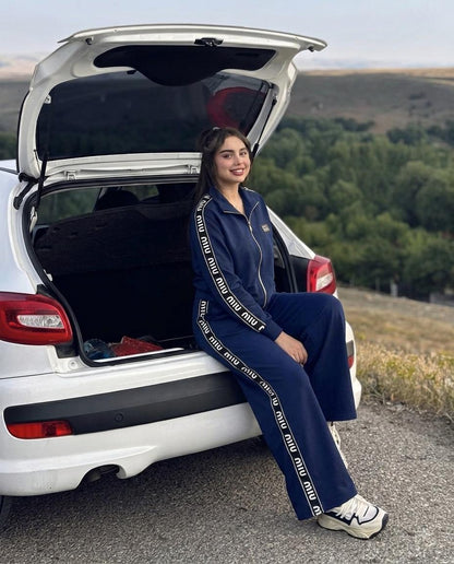 Logo Tape Wide-Leg Tracksuit